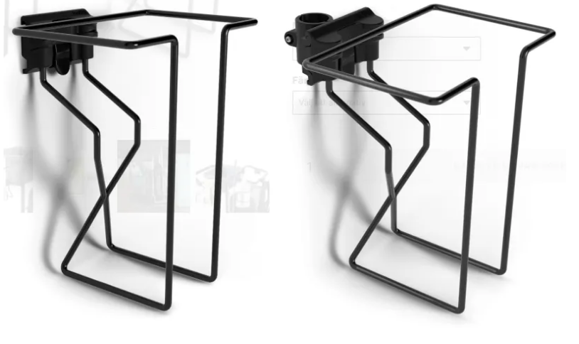 Toolflex One Hanskeholder Svart med rørfeste 22mm