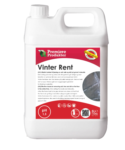 UTSOLGT! Vinter rent – fjerne salt, kalk og skitt fra gulvet *kn a 5 lt