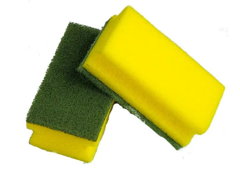 Skuresvamp med grep. Gul/Grønn